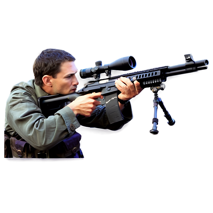 Sniper Rifle In Action Pose Png Ism PNG