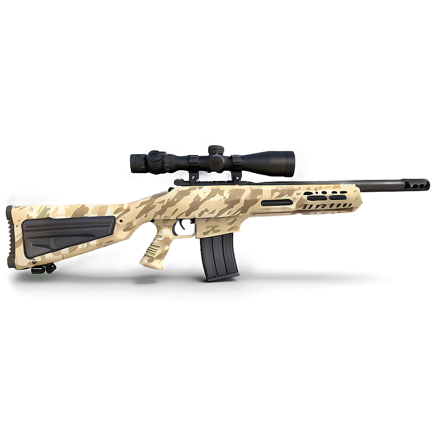 Sniper Rifle In Desert Camo Png 22 PNG