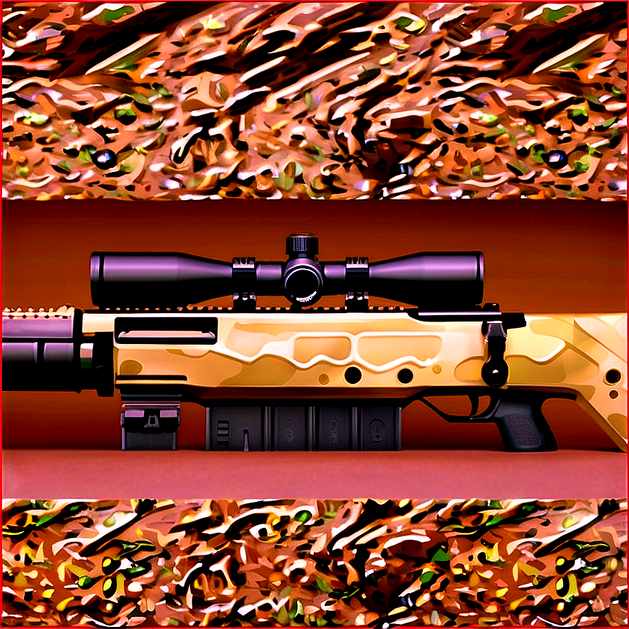 Sniper Rifle In Desert Camo Png Ejn93 PNG