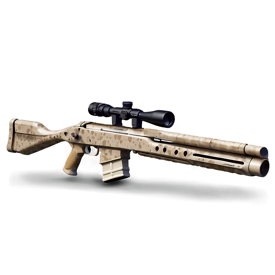 Sniper Rifle In Desert Camo Png Exa90 PNG