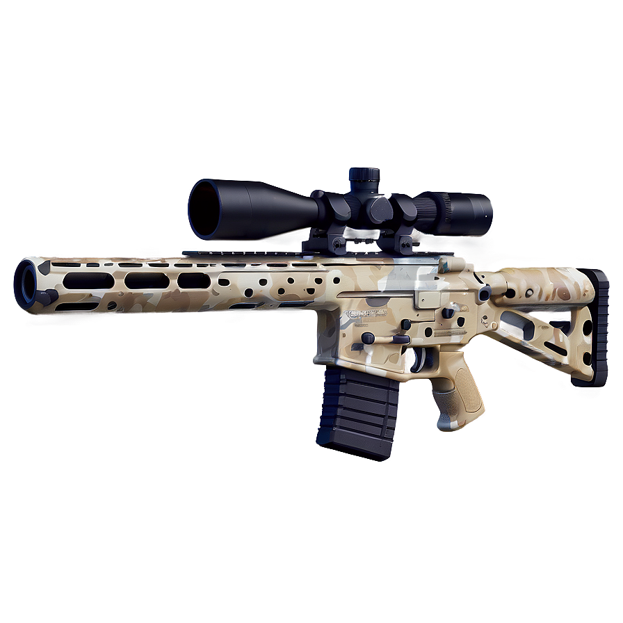 Sniper Rifle In Desert Camo Png Hic PNG