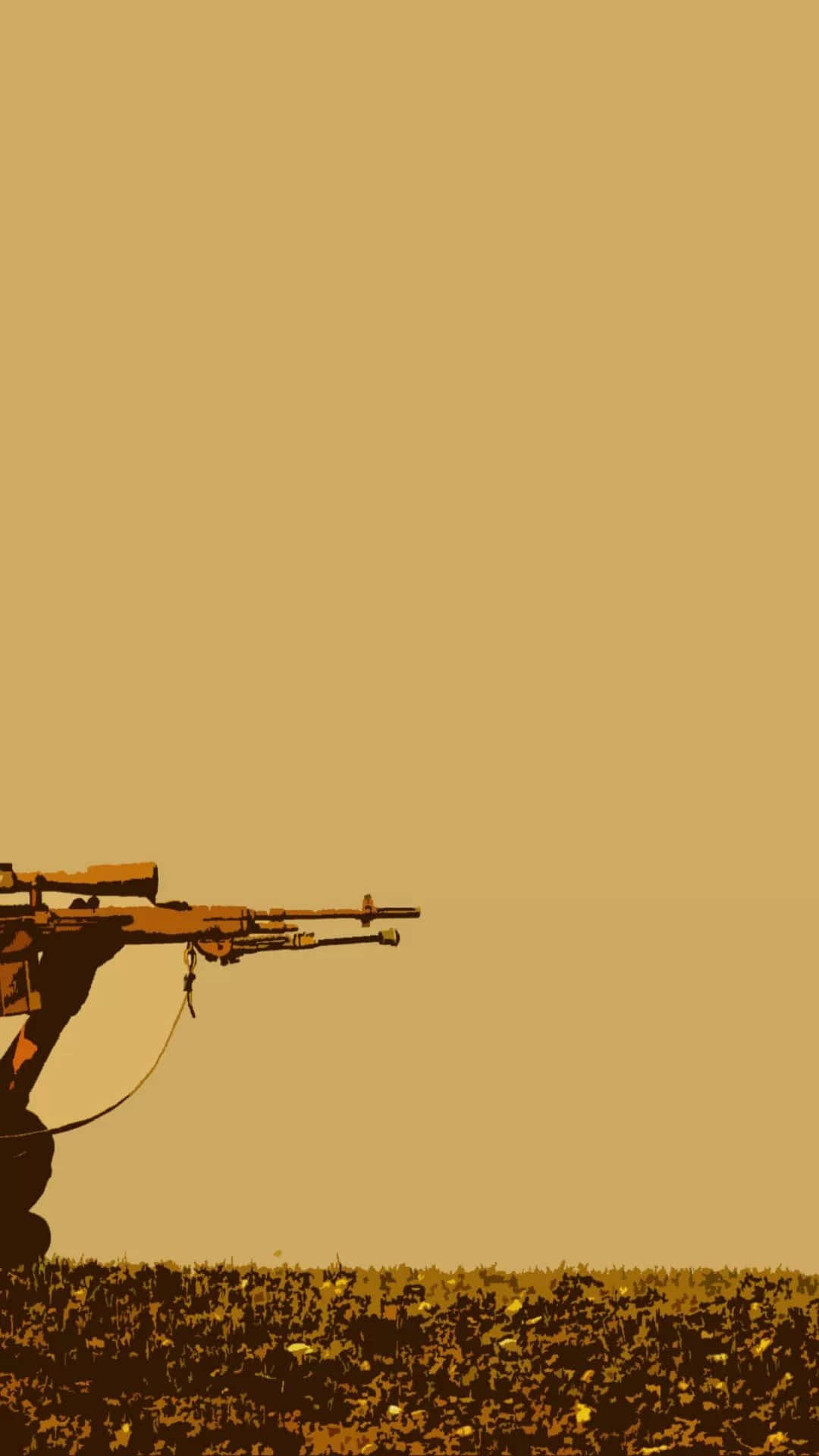 Sniper Rifle Silhouette Desert Backdrop Wallpaper