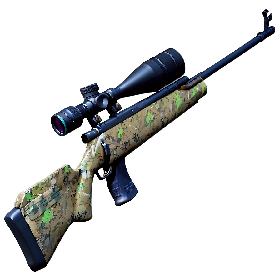 Sniper Rifle With Ghillie Wrap Png Vqy76 PNG