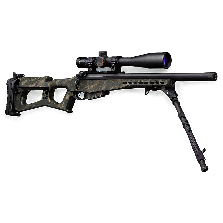 Sniper Rifle With Monopod Png Gpm54 PNG