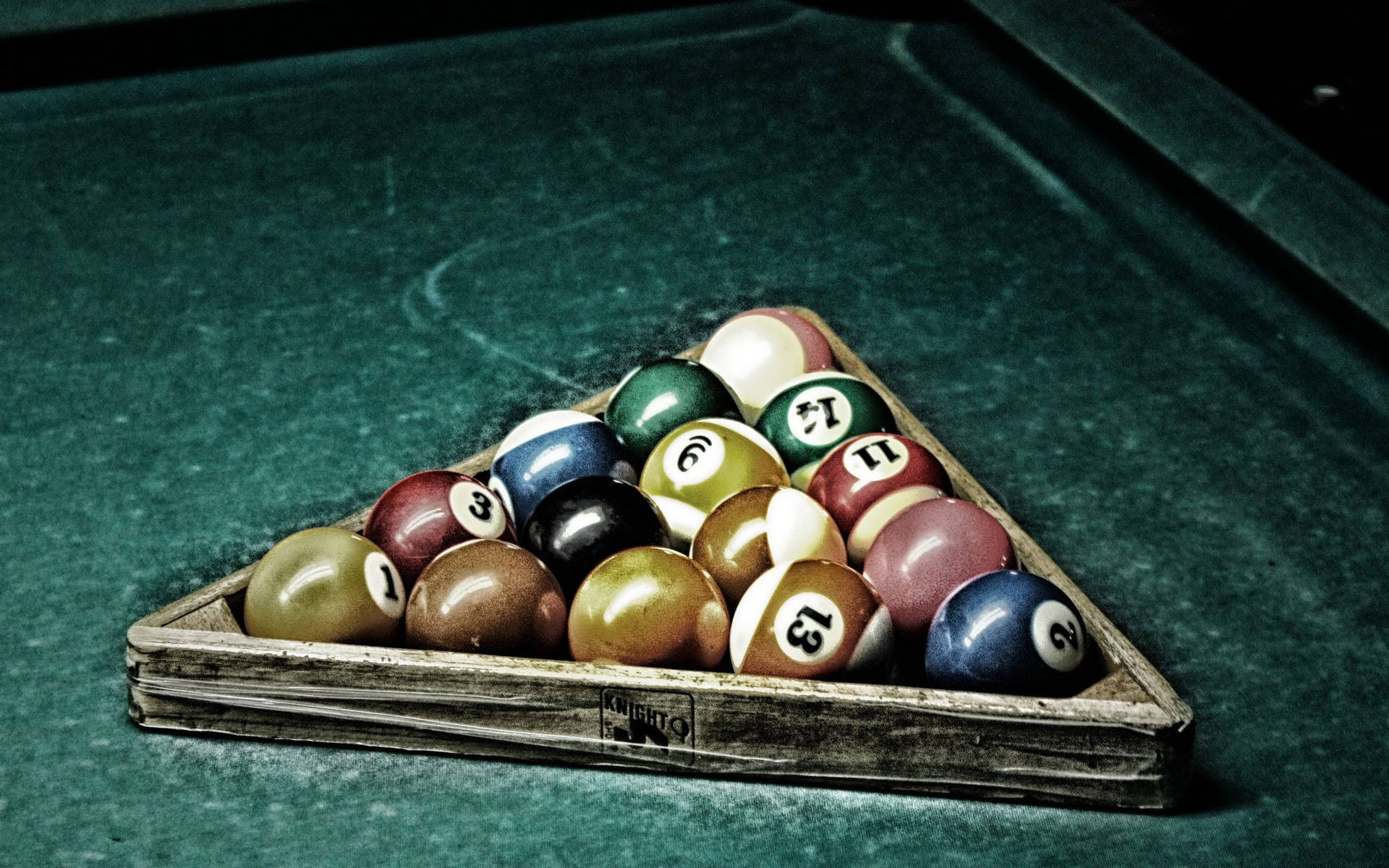 Snooker Balls In A Triangle Wallpaper