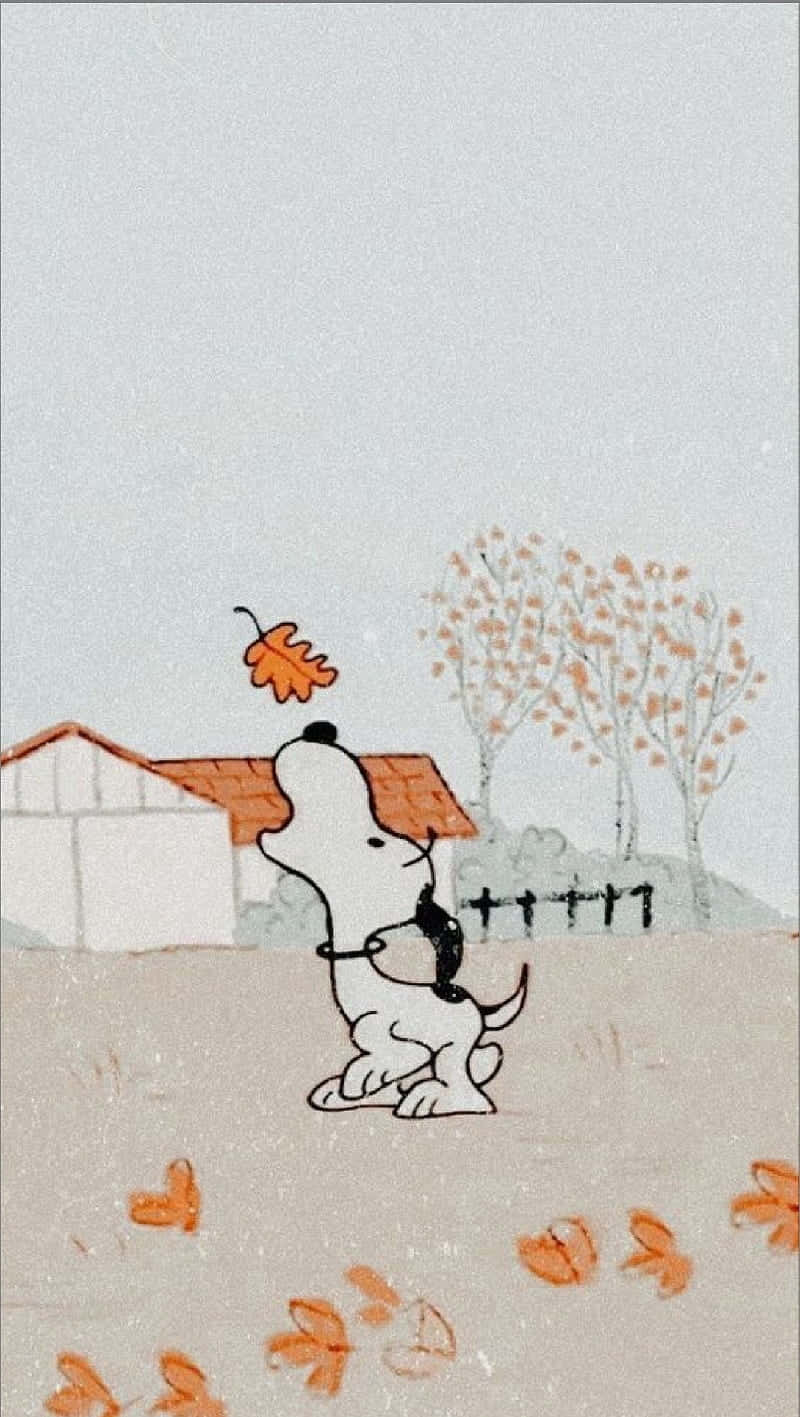 Snoopygenießt Die Jahreszeit Des Wandels. Wallpaper