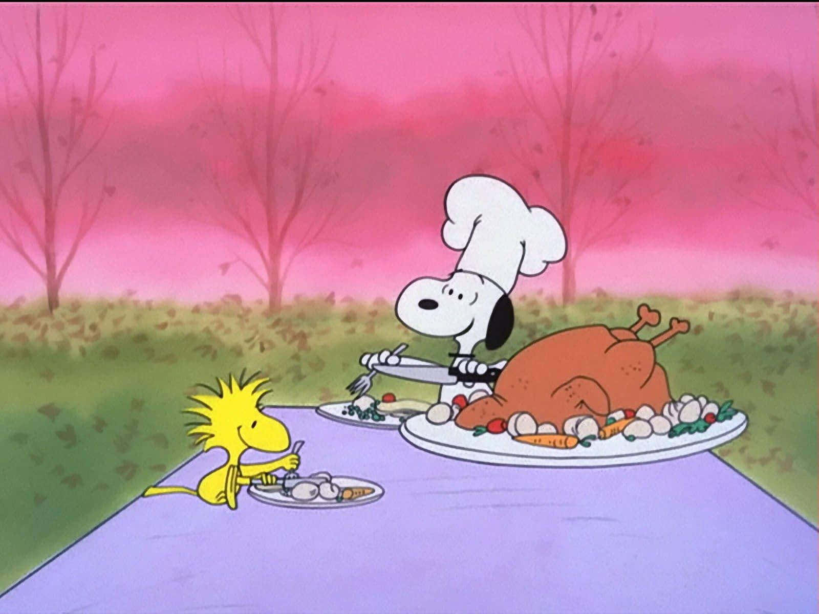 Godendodell'autunno Con Snoopy! Sfondo