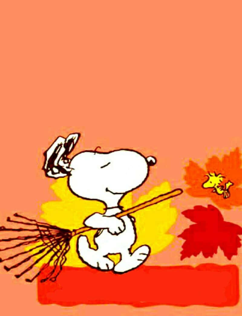 "Celebrate the Colors of Fall with Snoopy!" Wallpaper