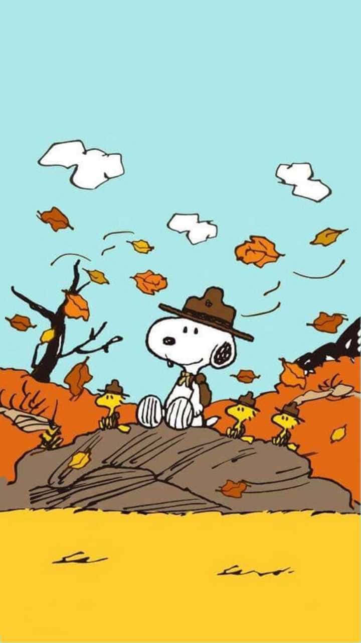 Genießedie Farben Des Herbstes Mit Snoopy Wallpaper
