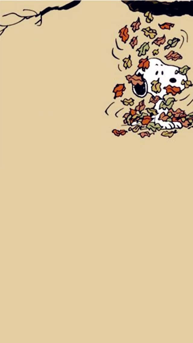 Nyd farverne af efterår med Snoopy og Woodstock Wallpaper