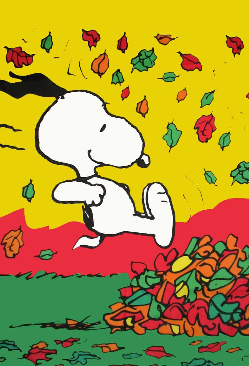 Disfrutade Un Agradable Paseo Escénico En El Fresco Aire De Otoño Con Snoopy. Fondo de pantalla