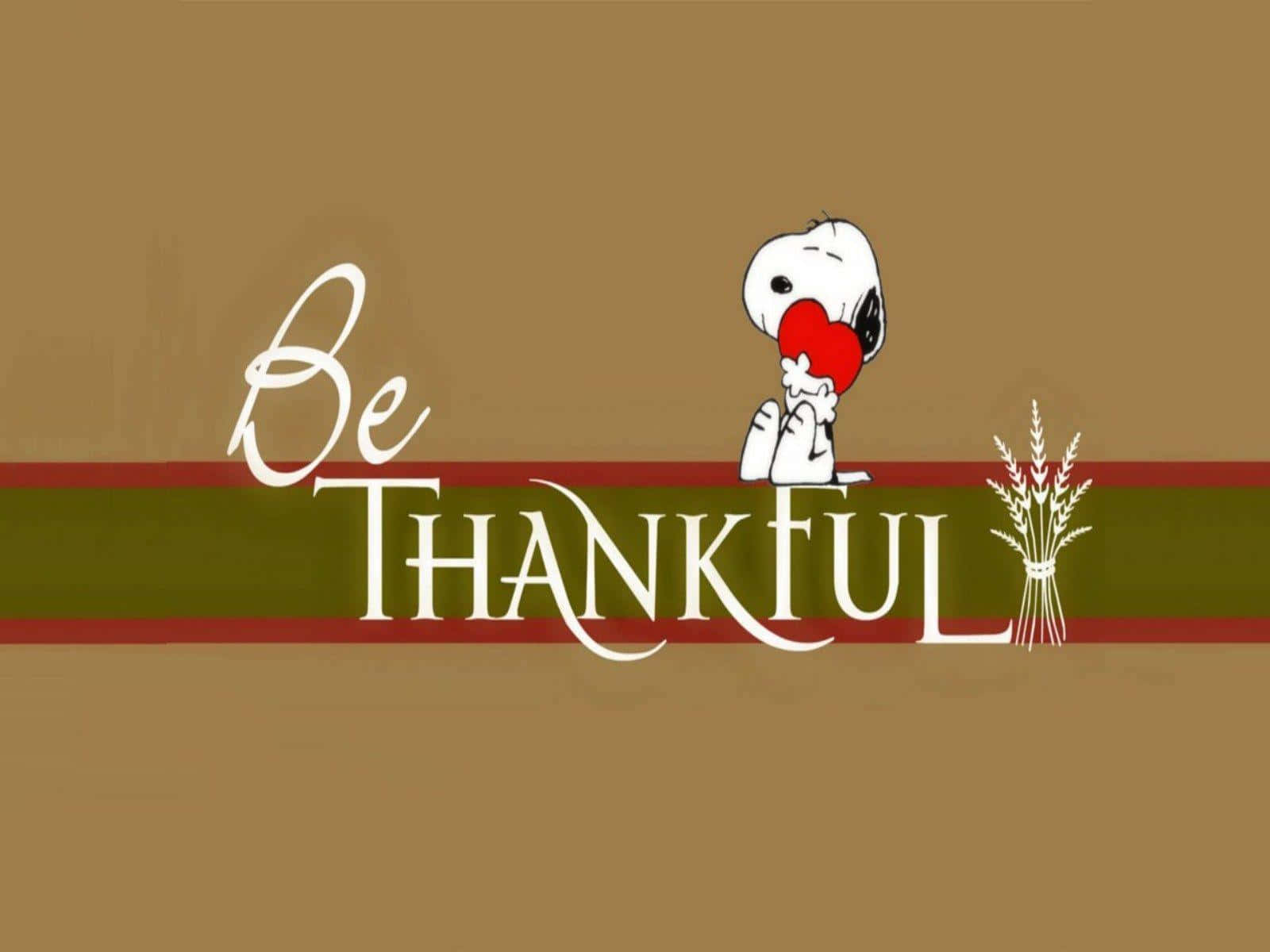 Snoopy Be Thankful Quote Wallpaper