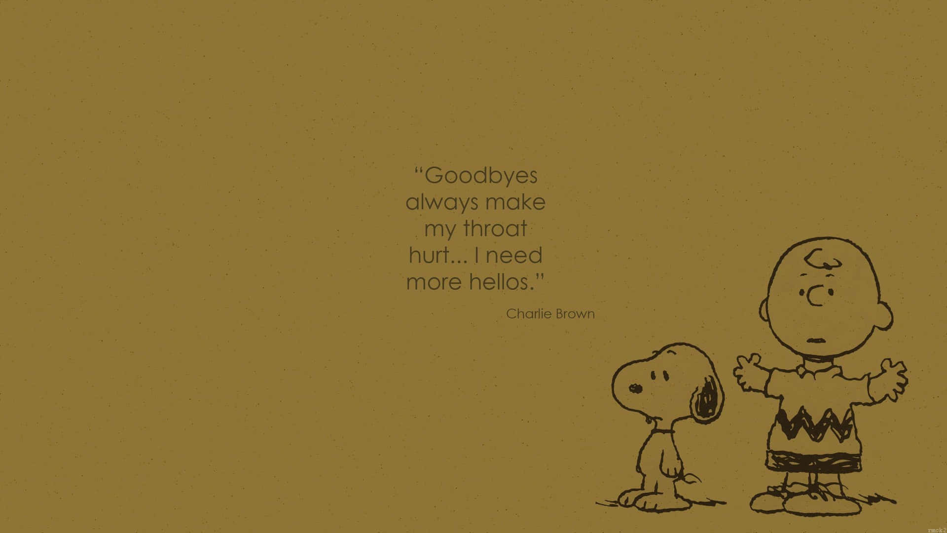 Snoopy_ Charlie_ Brown_ Goodbyes_ Hellos_ Quote Wallpaper