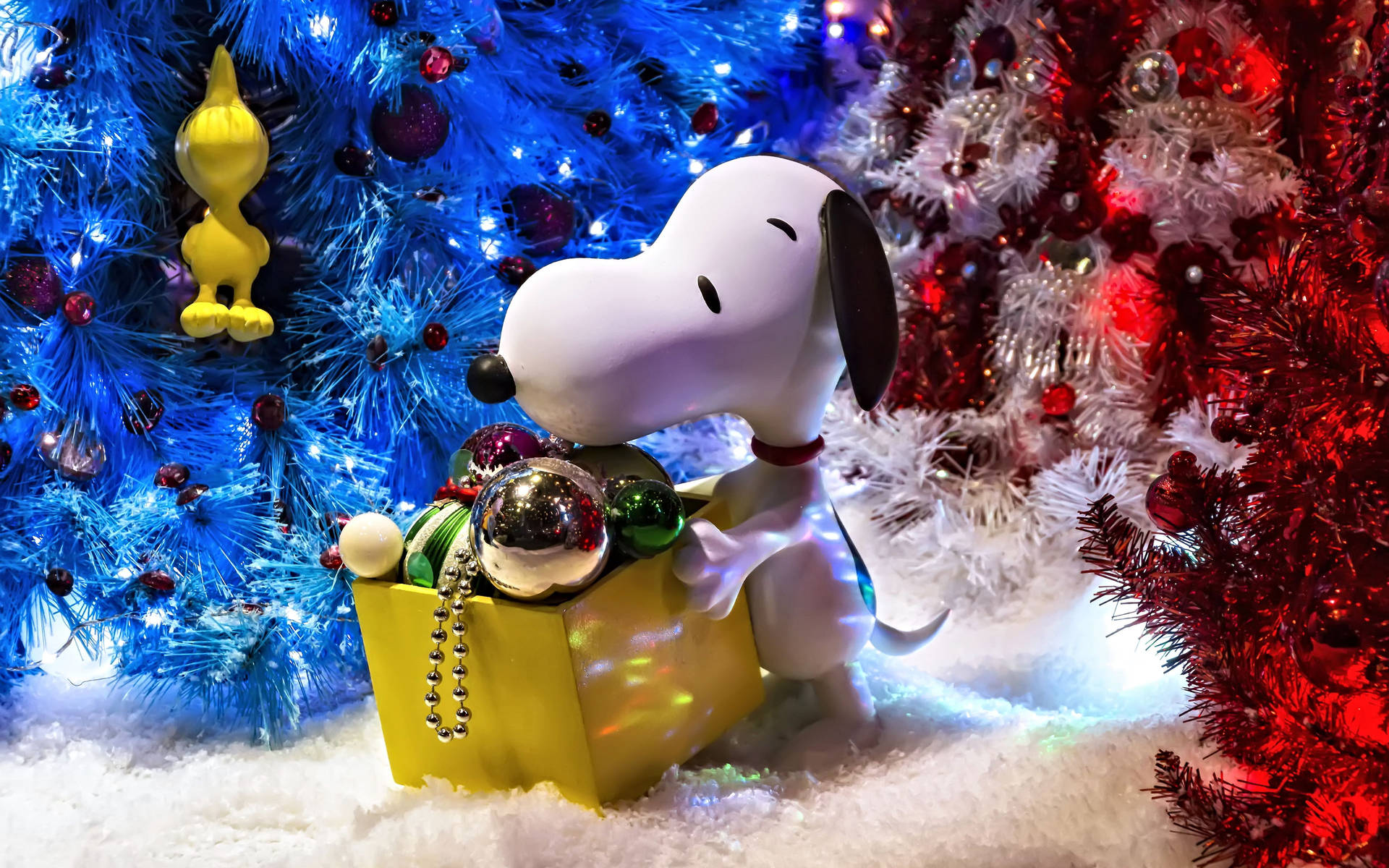 Snoopy Christmas 3D Wallpaper