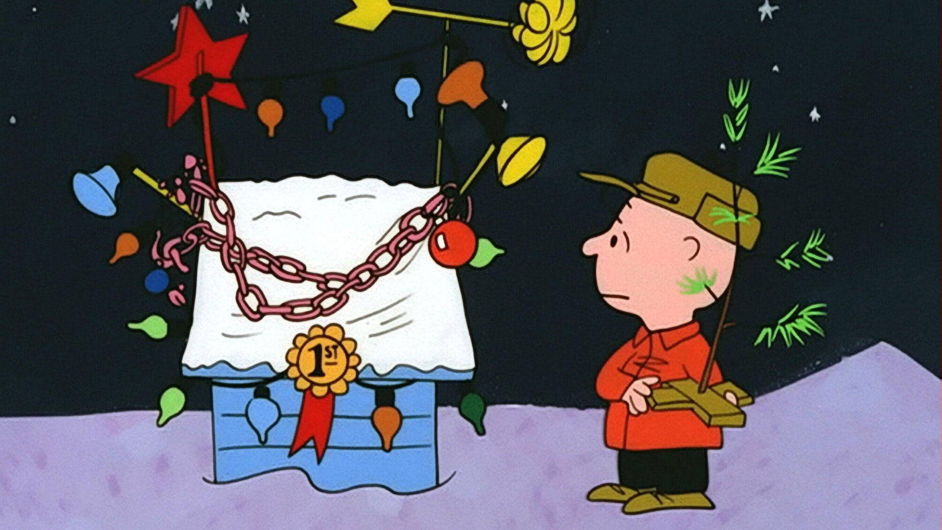 Decoracionesde La Casa De Navidad De Snoopy. Fondo de pantalla
