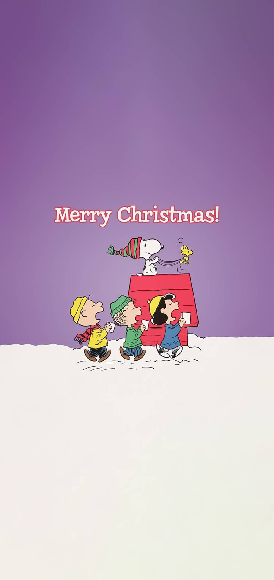 Snoopycaminando En Navidad Para Iphone. Fondo de pantalla