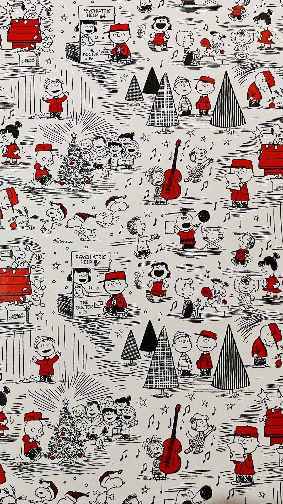 Celebrate the Christmas Holiday with Snoopy on your iPhone Wallpaper