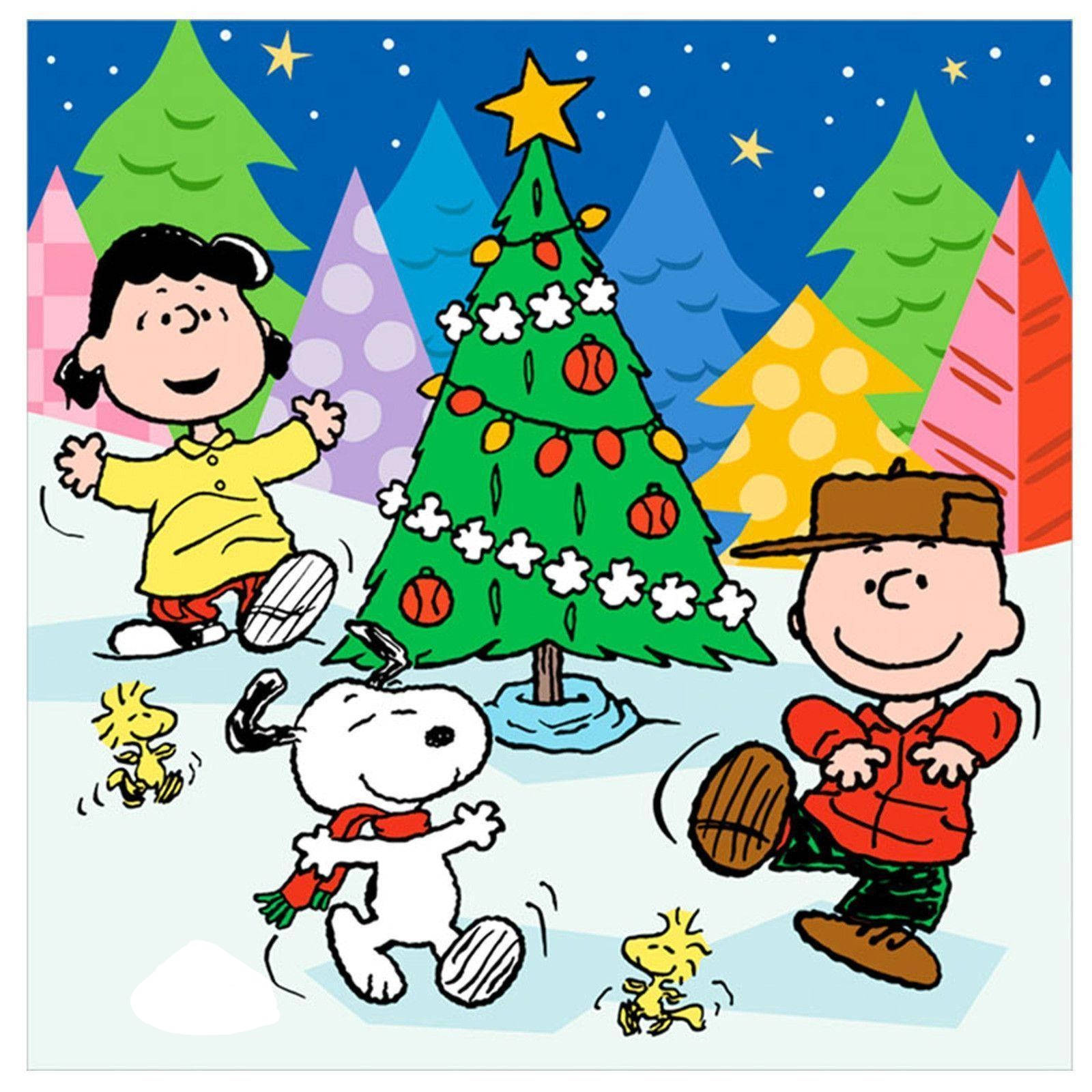 Fåjulstämning Med Denna Festliga Snoopy Iphone-bakgrund Till Julen. Wallpaper