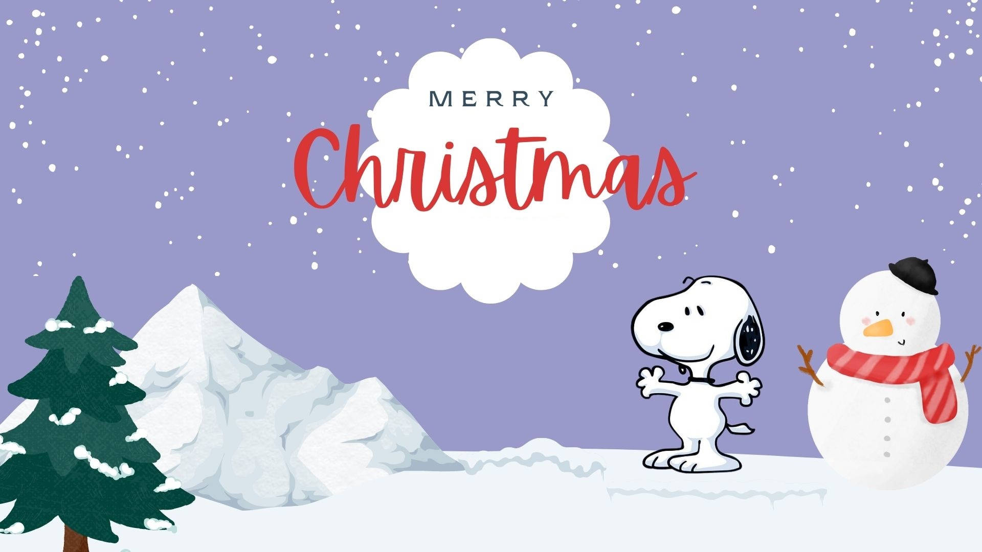 Weihnachtsstimmungmit Snoopy Und Seinem Iphone Wallpaper