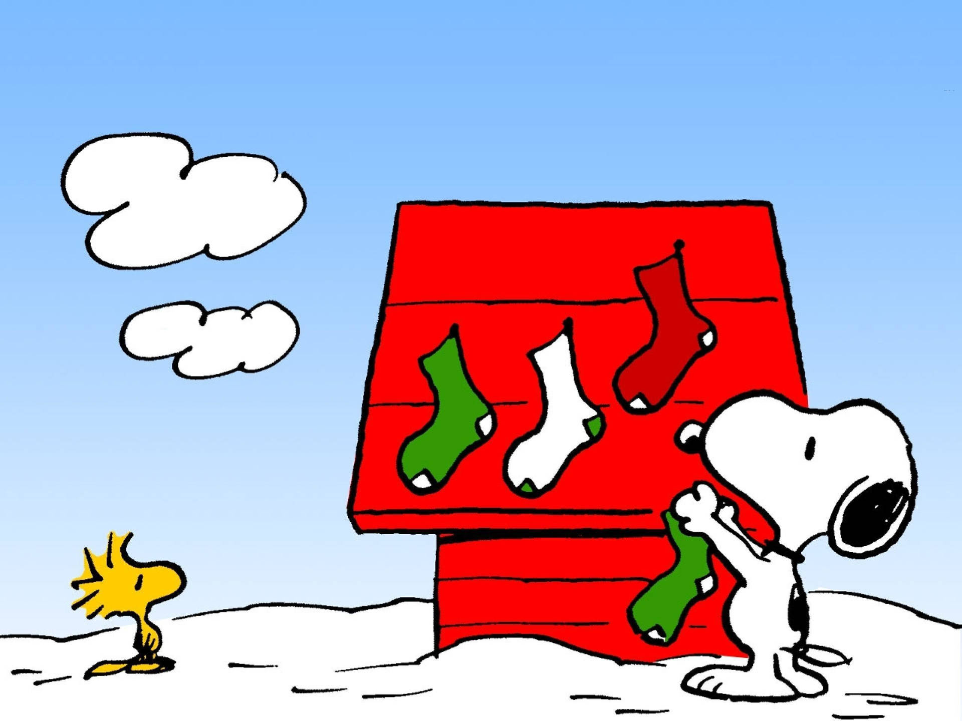 Kom i julehumør med Snoopy og tag en ny jule-tema iPhone med hjem! Wallpaper