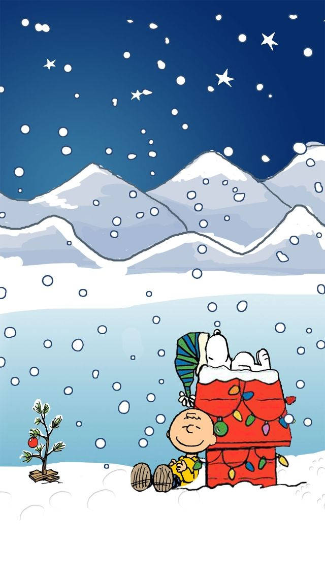 Snoopycharlie Navidad Nieve Iphone Fondo de pantalla