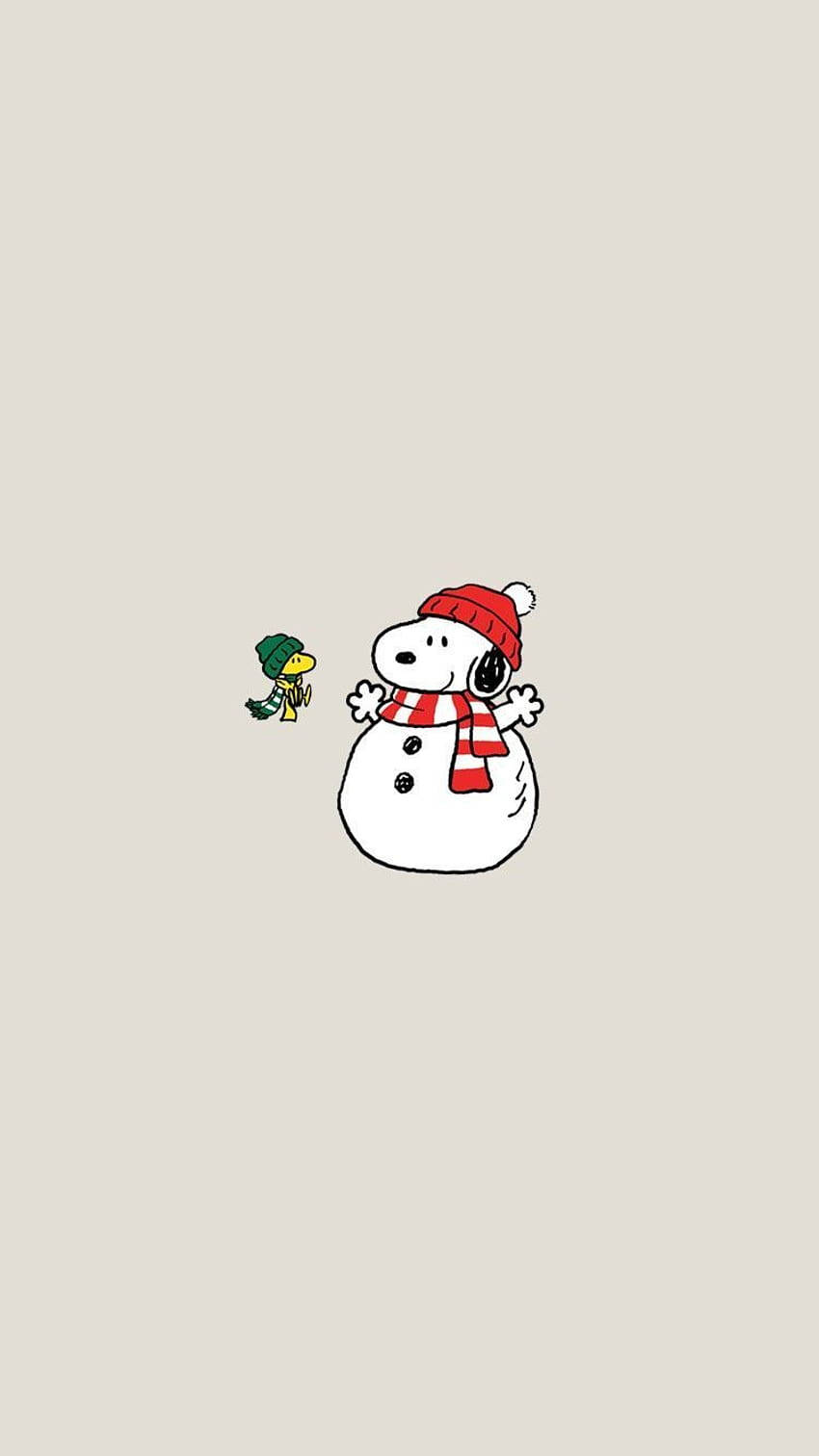 Snoopy Snowman Christmas Iphone Wallpaper