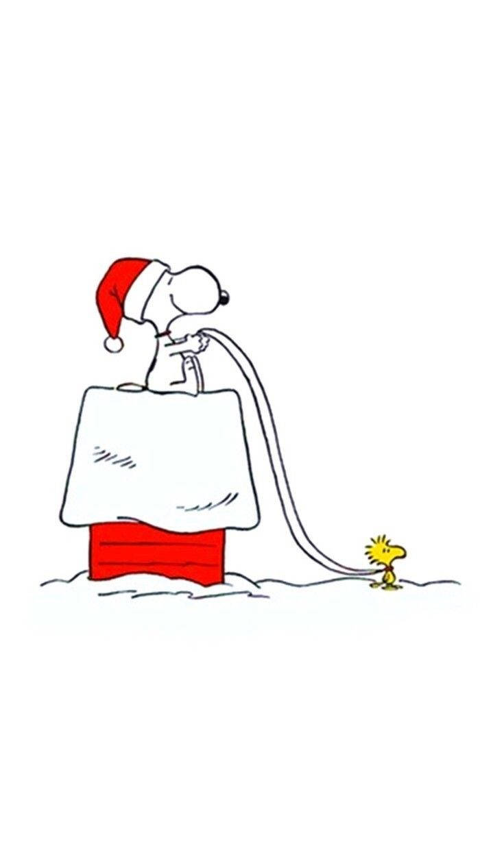 Snoopy Natale Bianco Sfondo