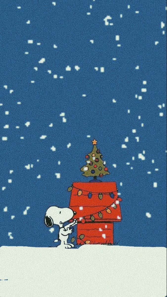 Snoopy Christmasi Phone Wallpaper Wallpaper
