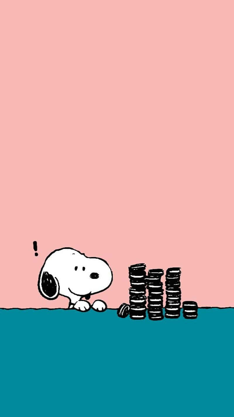 Snoopy_ Coins_ Stare_i Phone_ Wallpaper Wallpaper