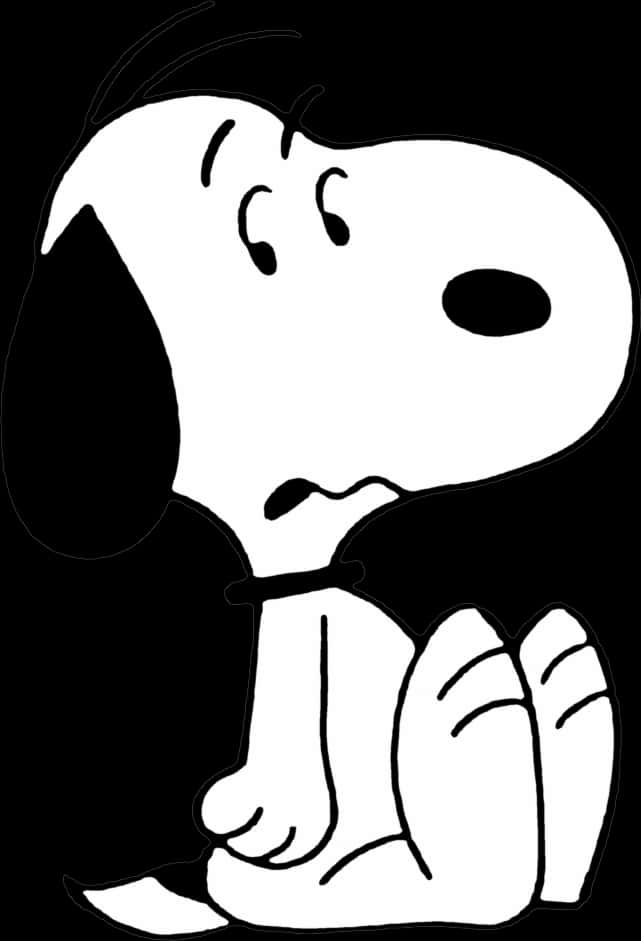 Snoopy Contemplative Pose PNG