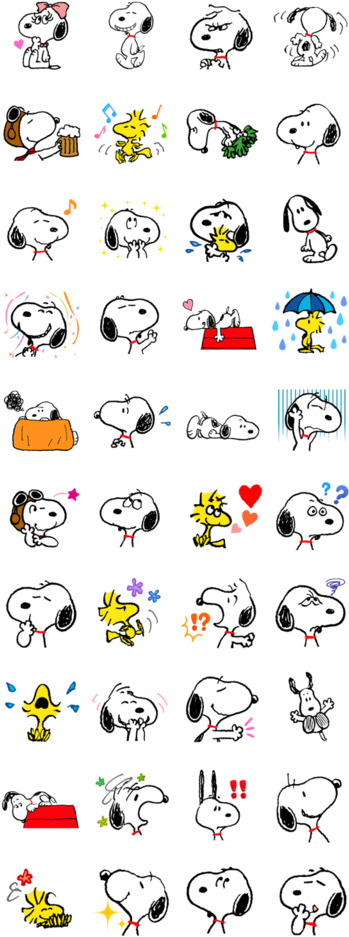 Snoopy Emotions Collection PNG