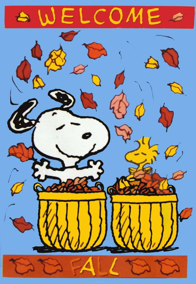 Enjoying the Fall season with Snoopy" Wallpaper