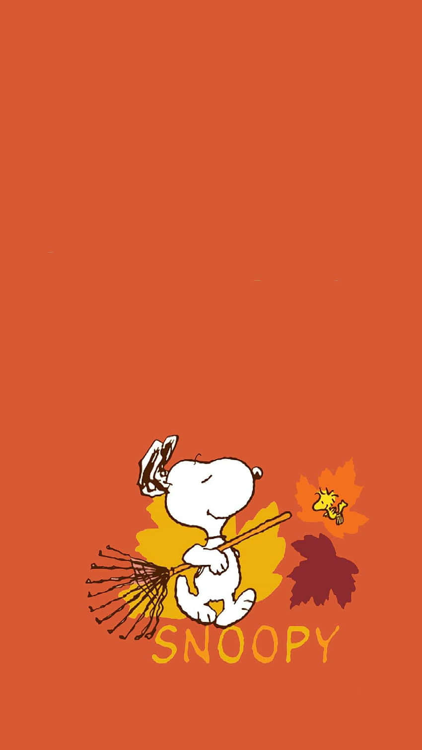 Enjoy the beautiful fall leaves with Snoopy Wallpaper