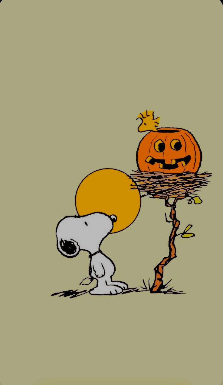 Snooping Snoopy Halloween Wallpaper