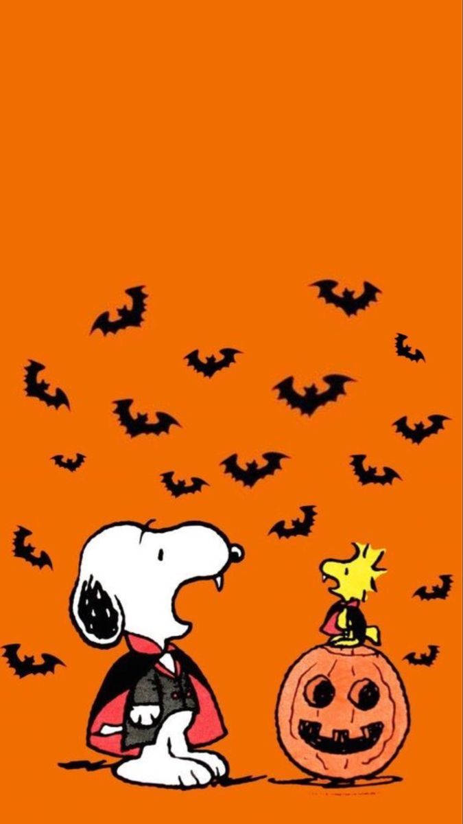 "Charlie Brown&Snoopy celebrate Halloween in style!" Wallpaper