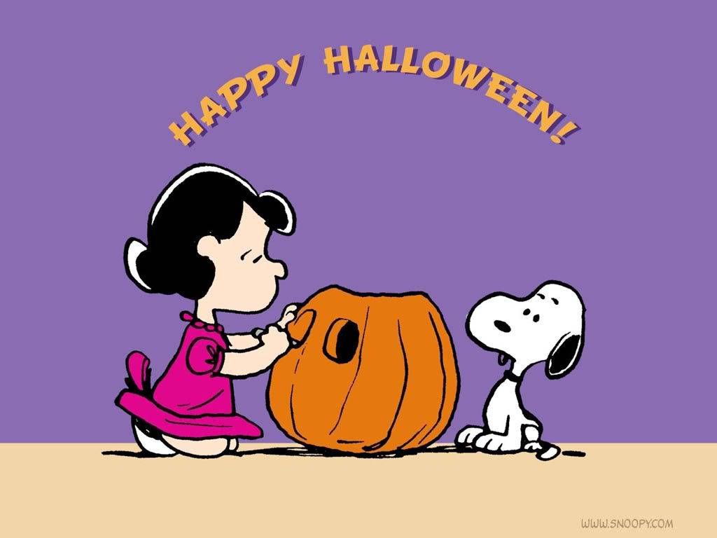 Snoopy fejrer Halloween stilfuldt! Wallpaper