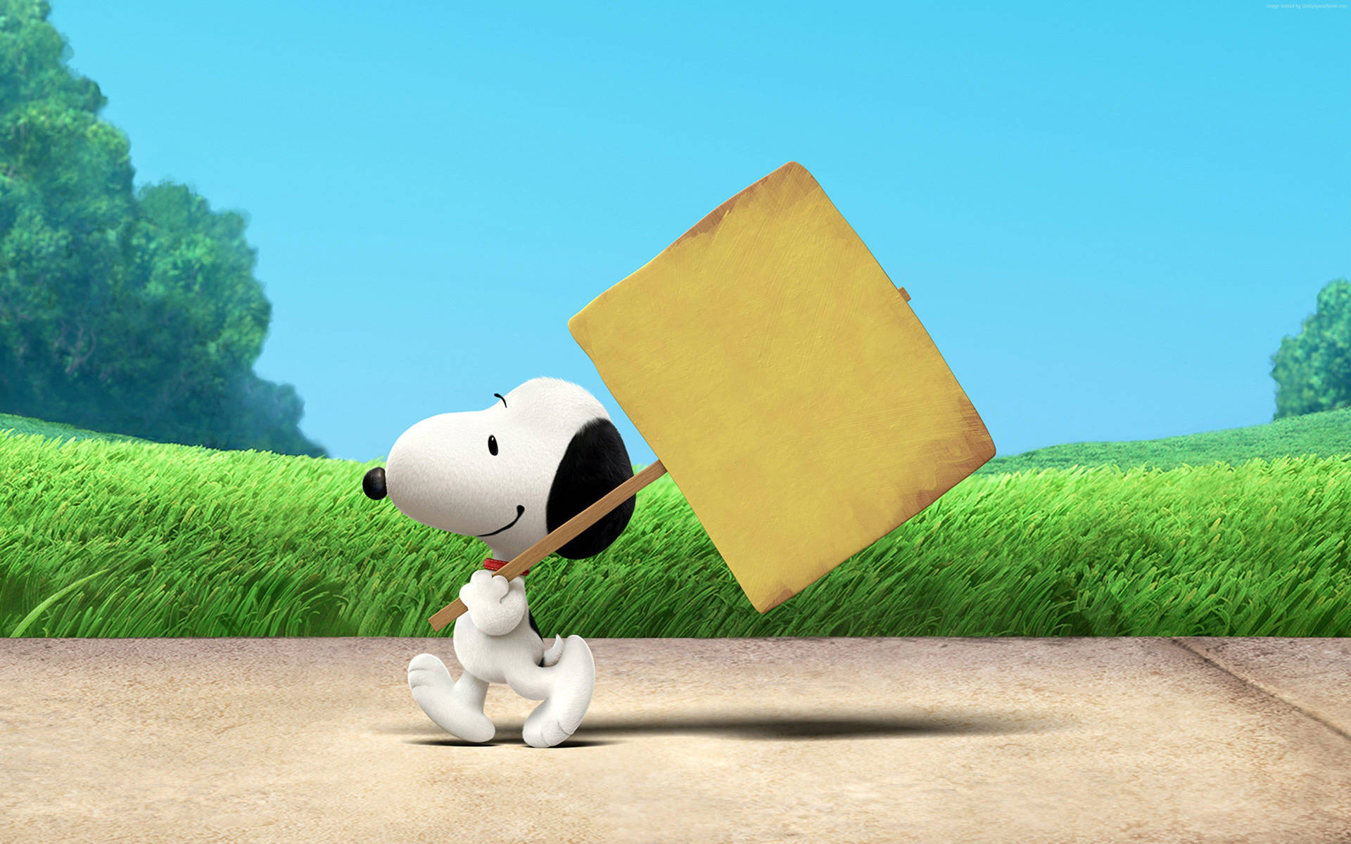 Snoopy Holding Placard