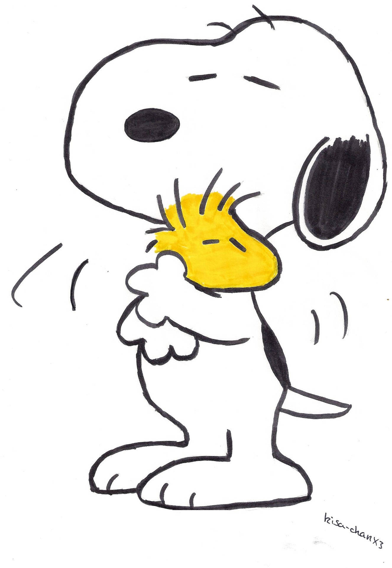 Snoopy Hugging Woodstock