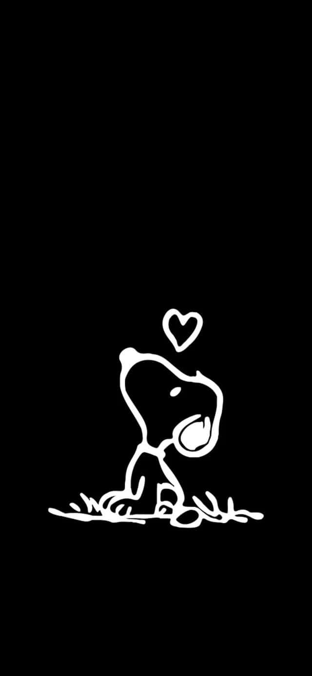 Snoopy Love Black Backgroundi Phone Wallpaper Wallpaper