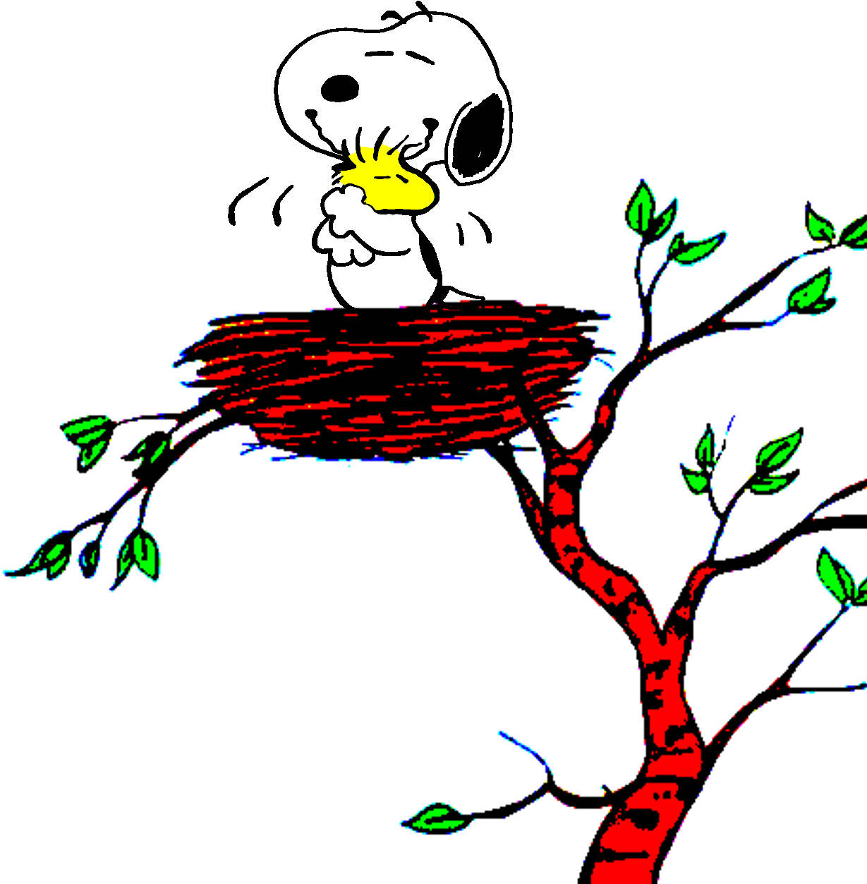Snoopy Nestingon Tree Branch PNG