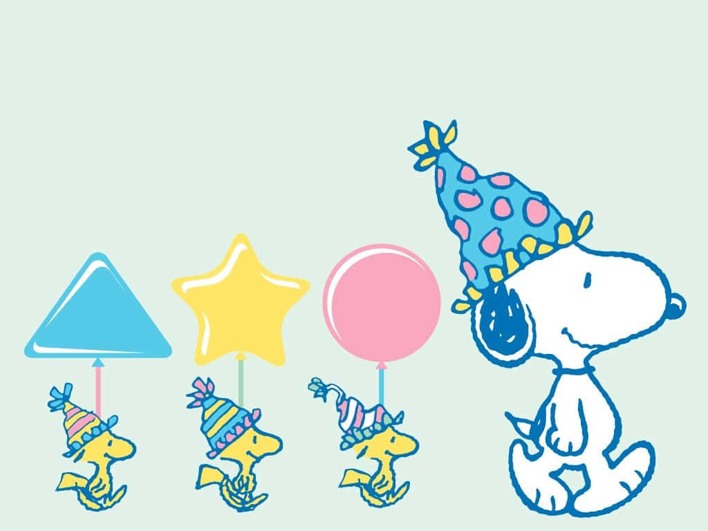 Snoopy Party Celebration Desktop Wallpaper Wallpaper
