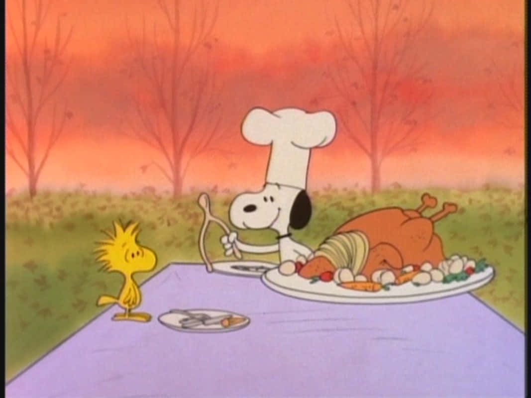Feiernsie Thanksgiving Mit Snoopy Wallpaper