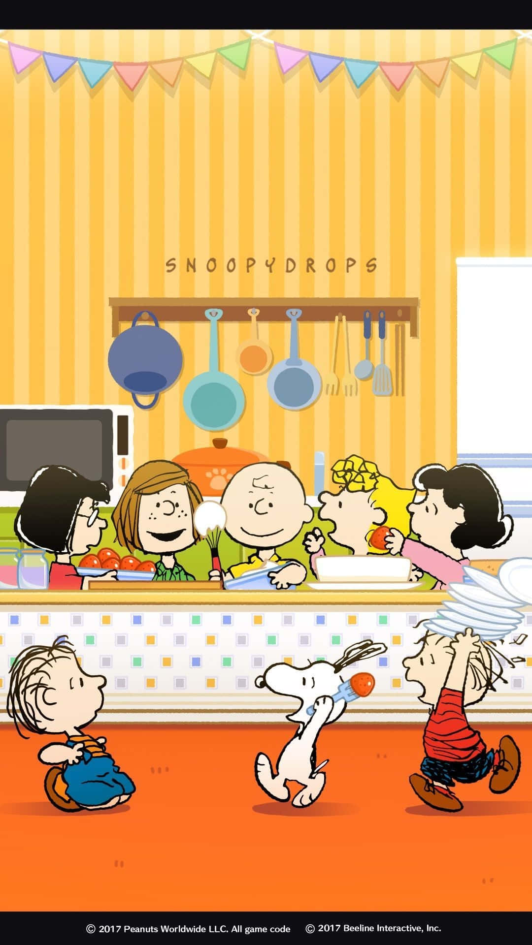Snoopyfejrer Thanksgiving Med Alle Sine Venner! Wallpaper