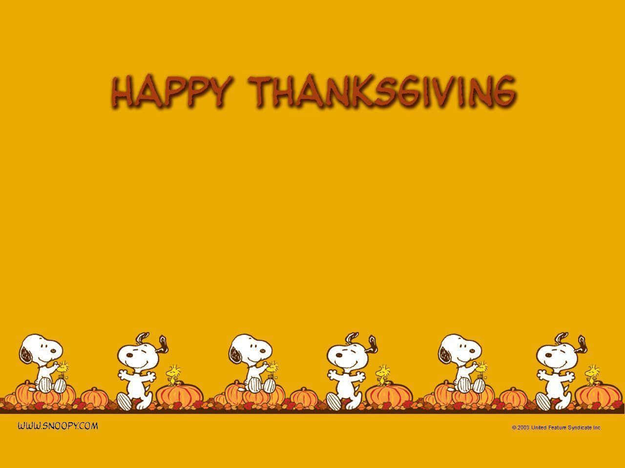 ¡celebrael Día De Acción De Gracias Con Snoopy! Fondo de pantalla