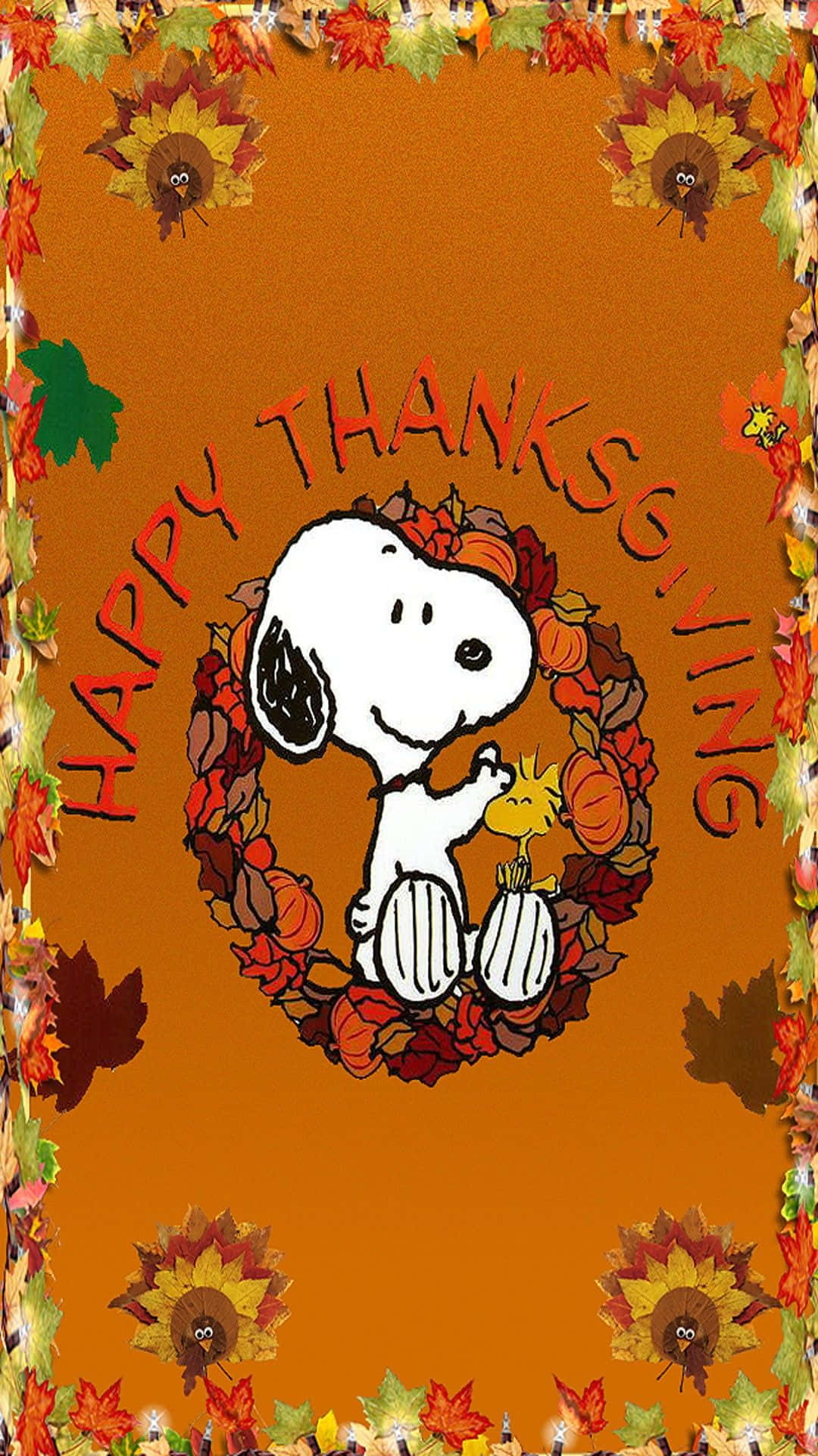 Snoopyfirar Thanksgiving Med En Parad Av Läckra Godsaker. Wallpaper