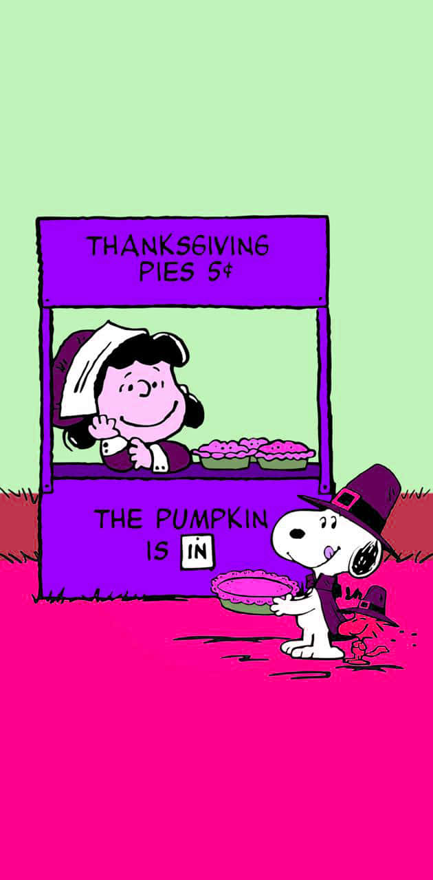 Snoopy fejrer Thanksgiving Wallpaper