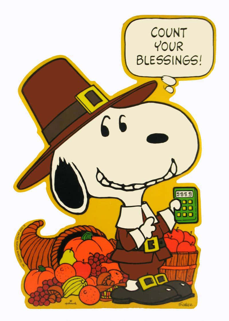 Blivmed Snoopy Til En Uforglemmelig Thanksgiving Fest. Wallpaper