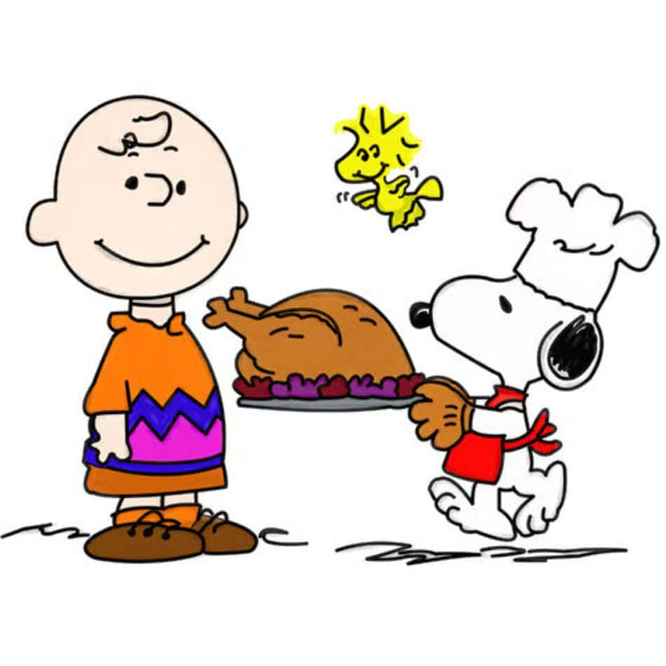 Celebrate Thanksgiving with Snoopy and Charlie Brown! Wallpaper
