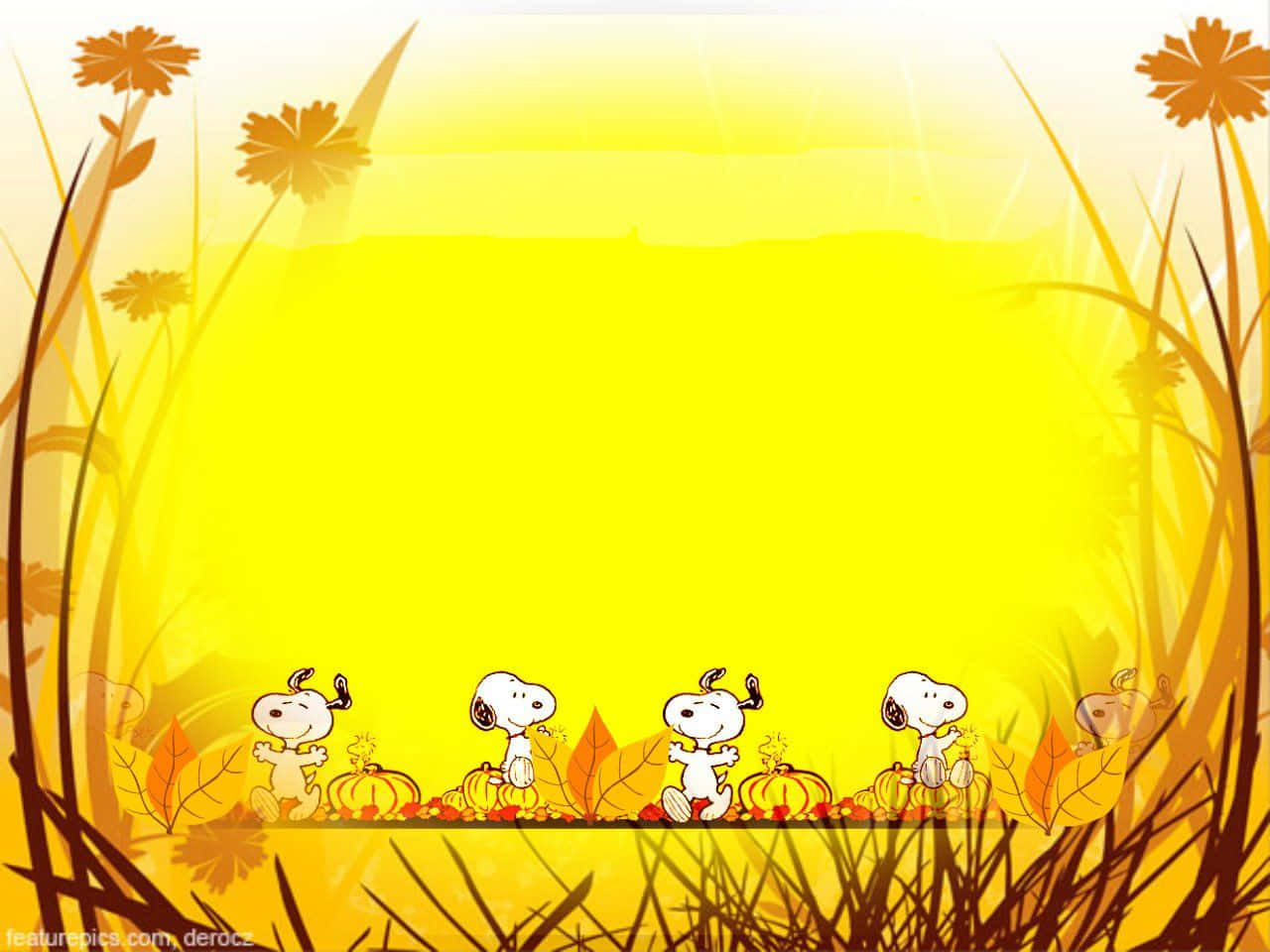 Snoopyzeigt Seine Dankbarkeit An Diesem Erntedankfest. Wallpaper