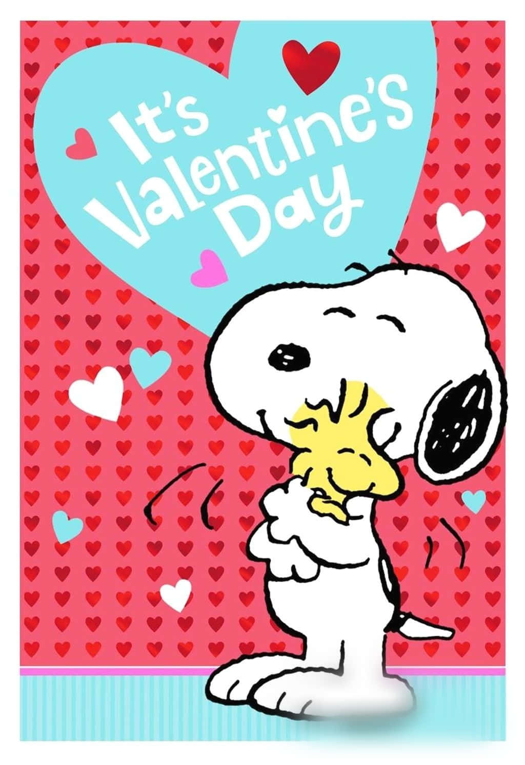 Snoopyund Sein Hund Halten Eine Herzförmige Valentinstagskarte. Wallpaper